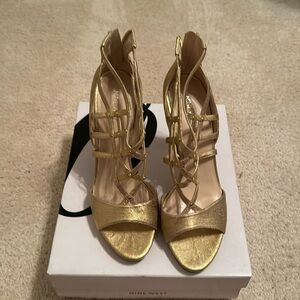 Gold High Heel Sandal